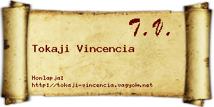 Tokaji Vincencia névjegykártya